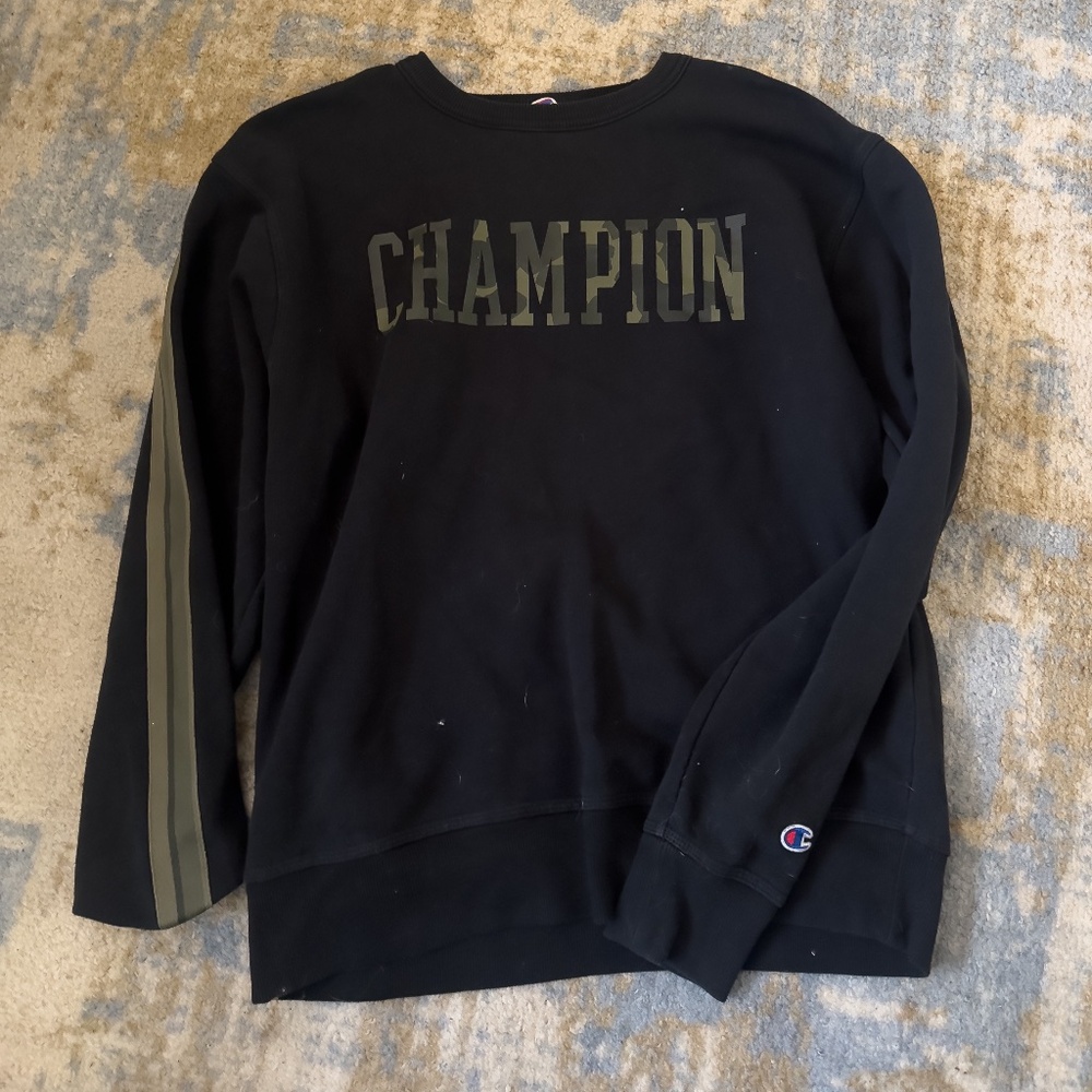 Medium Black with Camo Champion Sweatshirt